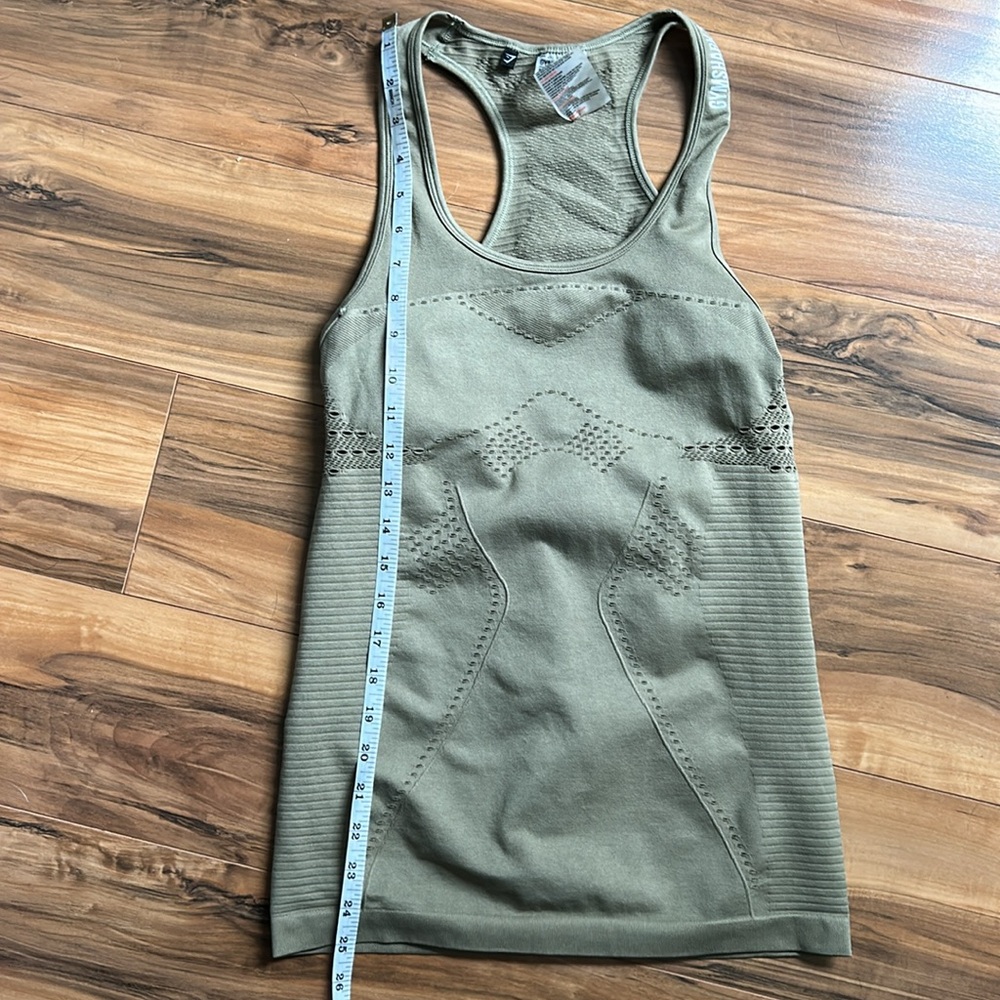 Gymshark Flawless Knit Vest Khaki Tank Top - Picture 9 of 9